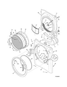Front Panel/lint Filter Diagram and Parts List for EIED50LIW2  Electrolux Dryer