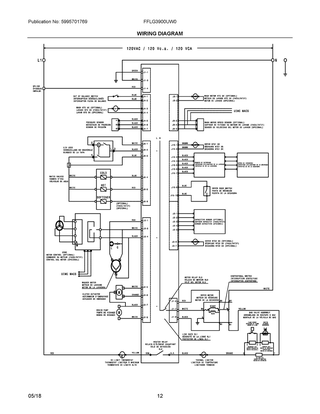 Wiring Diagram Diagram and Parts List for FFLG3900UW0  Frigidaire Washer Dryer Combo