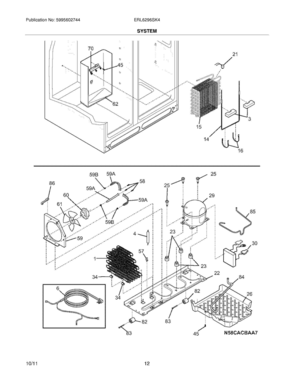 13 - SYSTEM Diagram and Parts List for ERL6296SK4  Frigidaire Refrigerator