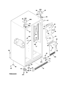 Cabinet Diagram and Parts List for FFHS2622MBNA  Frigidaire Refrigerator