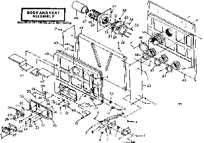Body and vent assembly Diagram and Parts List for 867736762  Frigidaire Furnace