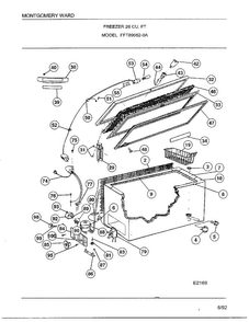 Freezer 26 Cu. Ft. Diagram and Parts List for 89652-0A  Frigidaire Freezer