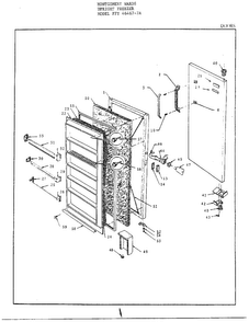 Doors Diagram and Parts List for 46467A  Frigidaire Freezer