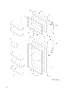 Doors Diagram and Parts List for LFTR1814LBH  Frigidaire Refrigerator