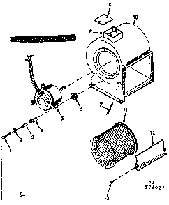 Hq blower assembly Diagram and Parts List for 867749111  Frigidaire Air Conditioner