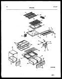 SHELVES AND SUPPORTS Diagram and Parts List for RT176NCD0  Frigidaire Refrigerator