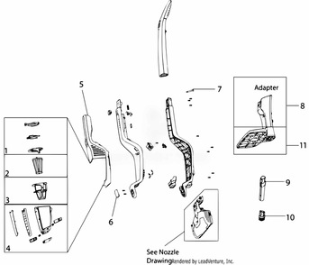 Main Unit Diagram and Parts List for EL2024AX  Electrolux Upright Vacuum
