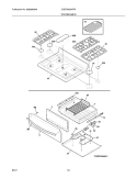 TOP/DRAWER Diagram and Parts List for CGGF3056KFM  Frigidaire Range