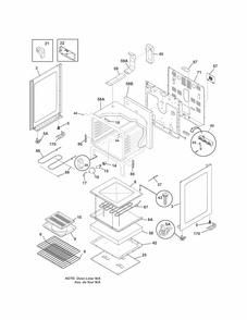 Body Diagram and Parts List for 79091322210  Kenmore Range