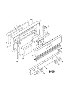 Backguard Diagram and Parts List for FGF354BGWD  Frigidaire Range