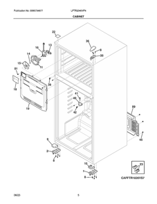 Cabinet Diagram and Parts List for LFTR2045VF4  Frigidaire Refrigerator