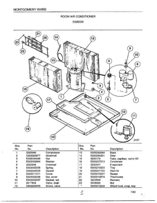 Room Air Conditioner Page 5 Diagram and Parts List for 5338009  Frigidaire Air Conditioner