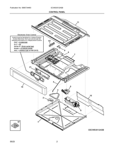 Control Panel Diagram and Parts List for ECWS3012ASB  Frigidaire Wall Oven