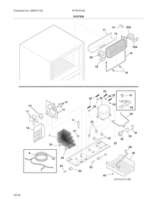 System Diagram and Parts List for FFTR1814QW4A  Frigidaire Refrigerator