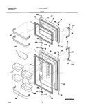 DOORS Diagram and Parts List for FRT21H7ASB0  Frigidaire Refrigerator