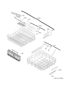 Racks Diagram and Parts List for EI24ID30QS0B  Electrolux Dishwasher