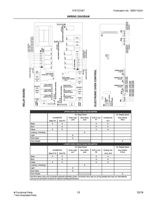 Wiring Diagram Diagram and Parts List for FFET2726TWA  Frigidaire Wall Oven