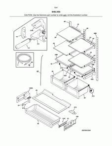 Shelves Diagram and Parts List for 2537041941C  Kenmore Refrigerator