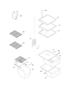 Shelves Diagram and Parts List for FFHS2622MBC  Frigidaire Refrigerator