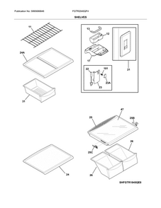 Shelves Diagram and Parts List for FGTR2045QF4  Frigidaire Refrigerator