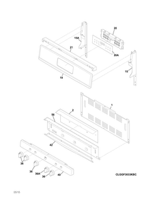Backguard Diagram and Parts List for LGGF3043KFT  Frigidaire Range