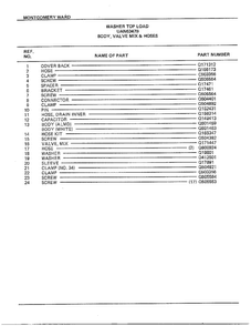 Body, Valve Mix And Hoses Page 2 Diagram and Parts List for 6347B  Frigidaire Washer
