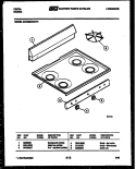 BACKGUARD AND COOKTOP PARTS Diagram and Parts List for 24KGMAWAN4  Tappan Range