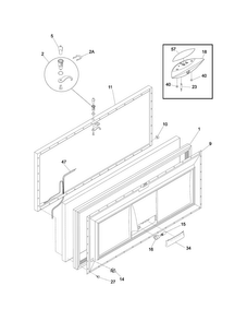 Door Diagram and Parts List for GLFC1526FWC  Frigidaire Freezer