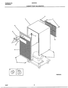 Cabinet Front/wrapper Diagram and Parts List for 9320303A  Frigidaire Dehumidifier
