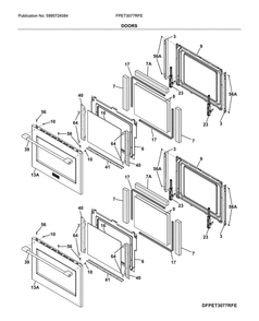 Doors Diagram and Parts List for FPET3077RFE  Frigidaire Wall Oven