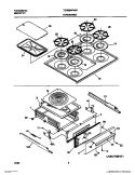 TOP / DRAWER Diagram and Parts List for TGF605WFW7  Tappan Range