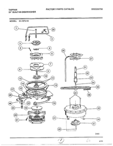 Upper Spray Arm Assy Diagram and Parts List for 61-1073-10  Frigidaire Dishwasher