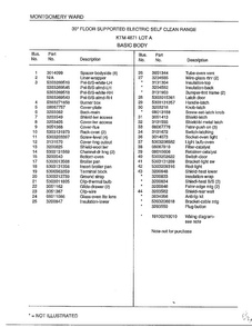 Basic Body Page 2 Diagram and Parts List for 4871A  Frigidaire Range