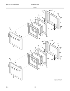 Doors Diagram and Parts List for FCWD2727AWG  Frigidaire Wall Oven