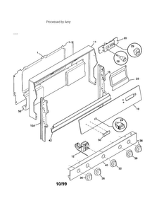 Backguard Diagram and Parts List for NHP05AMM  Tappan Range