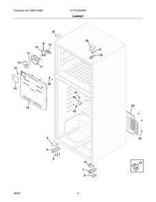 Cabinet Diagram and Parts List for FFTR1835VBB  Frigidaire Refrigerator