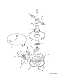 Motor & Pump Diagram and Parts List for FBD2400KB7B  Frigidaire Dishwasher