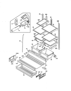 Shelves Diagram and Parts List for 25370423415  Kenmore Refrigerator