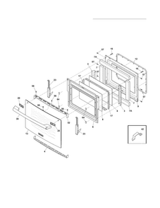 Door Diagram and Parts List for EI30GS55LBA  Electrolux Range