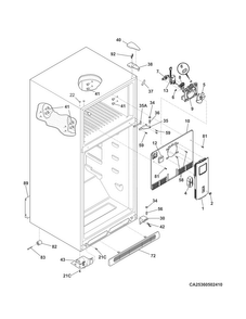 Cabinet Diagram and Parts List for 25360502412  Kenmore Refrigerator