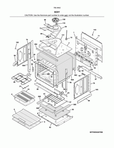 Body Diagram and Parts List for 79049429315  Kenmore Wall Oven