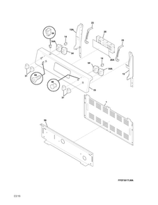 Backguard Diagram and Parts List for FFEF3017LSK  Frigidaire Range