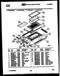 TOP DOOR PARTS Diagram and Parts List for 76-4967-00-09  Tappan Microwave Oven Combo