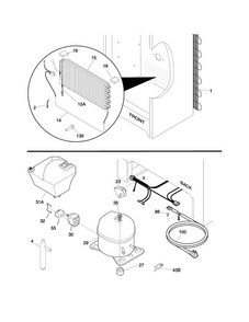 System Diagram and Parts List for FFUH21F2NWA  Frigidaire Freezer