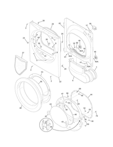 Front Panel/lint Filter Diagram and Parts List for 41781122310  Kenmore Dryer