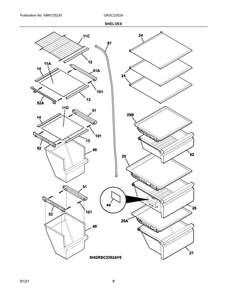 Part Location Diagram of 5304526916 Frigidaire SHELF ASSEMBLY