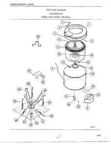 Tubs/agitator/air Bell Diagram and Parts List for 6506-87D  Frigidaire Washer