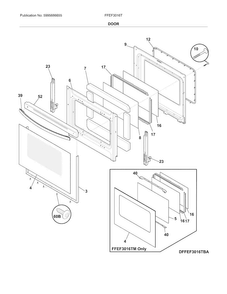 Door Diagram and Parts List for FFEF3016TBA  Frigidaire Range