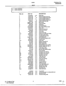 Body Page 2 Diagram and Parts List for 484567B  Frigidaire Range