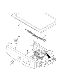 Controls/top Panel Diagram and Parts List for CFQE4000QW0  Frigidaire Dryer